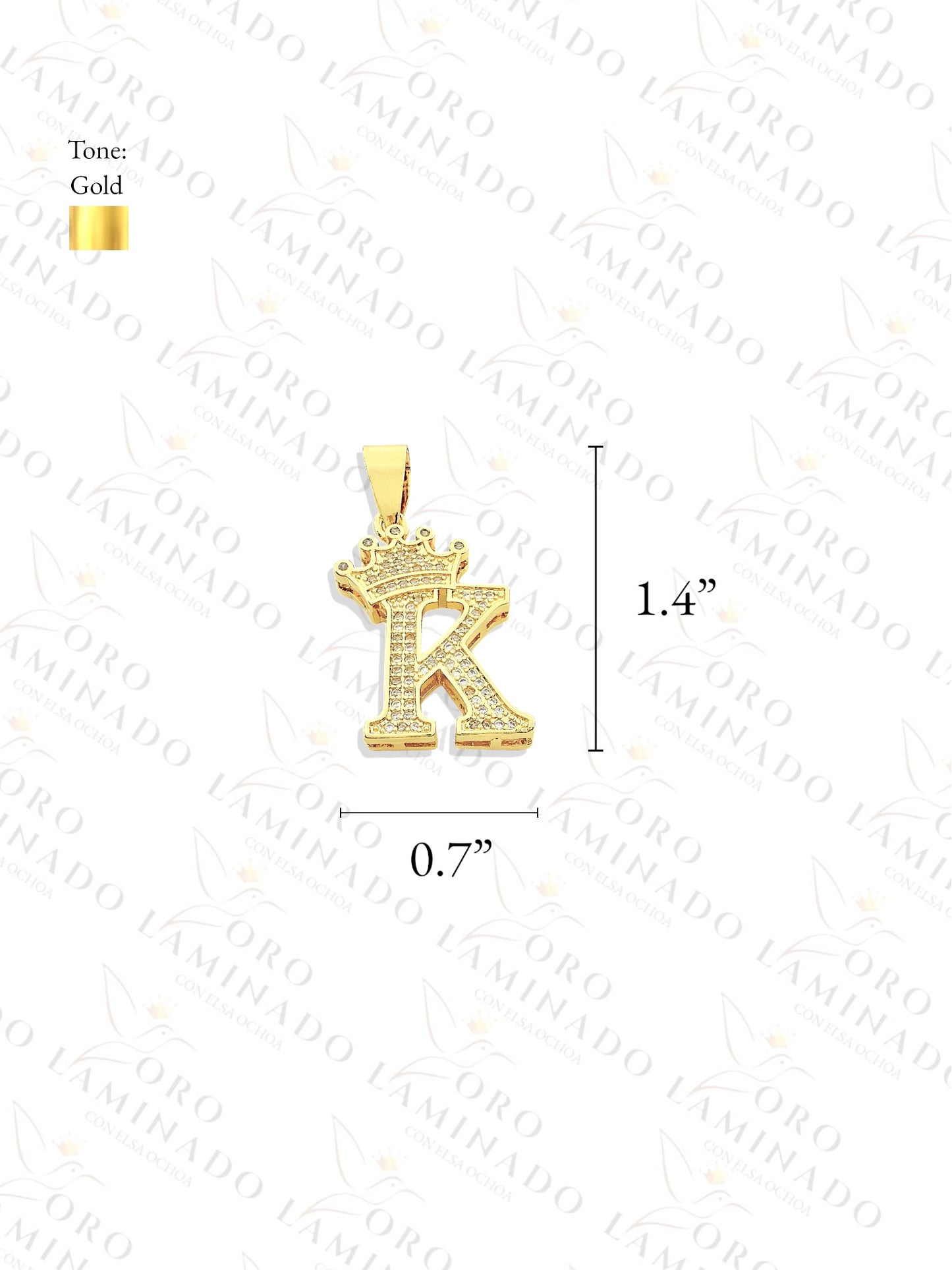 Letter "K" Crown Pendant B165