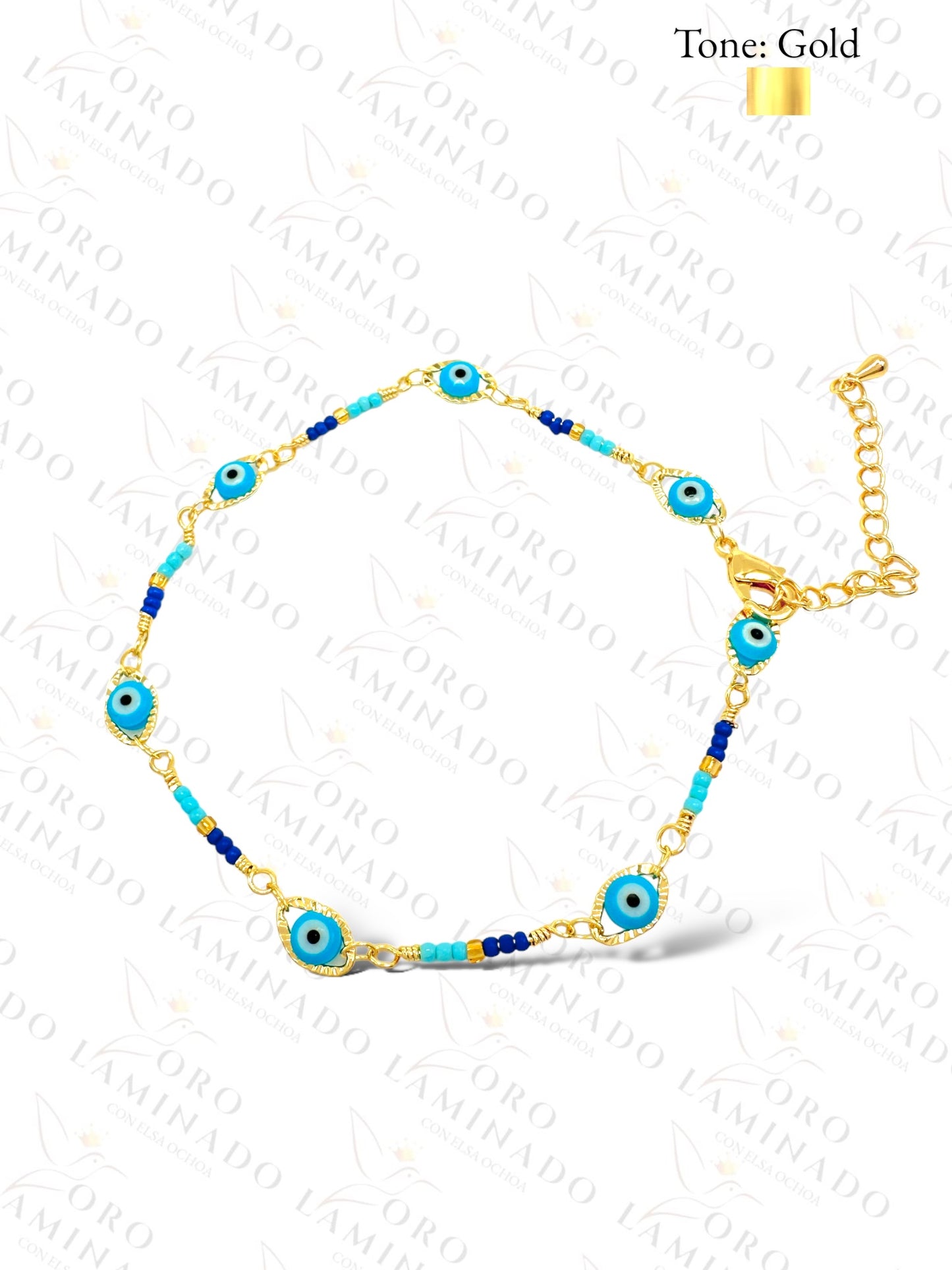 Blue Evil Eye Anklet (Pack of 6) B209