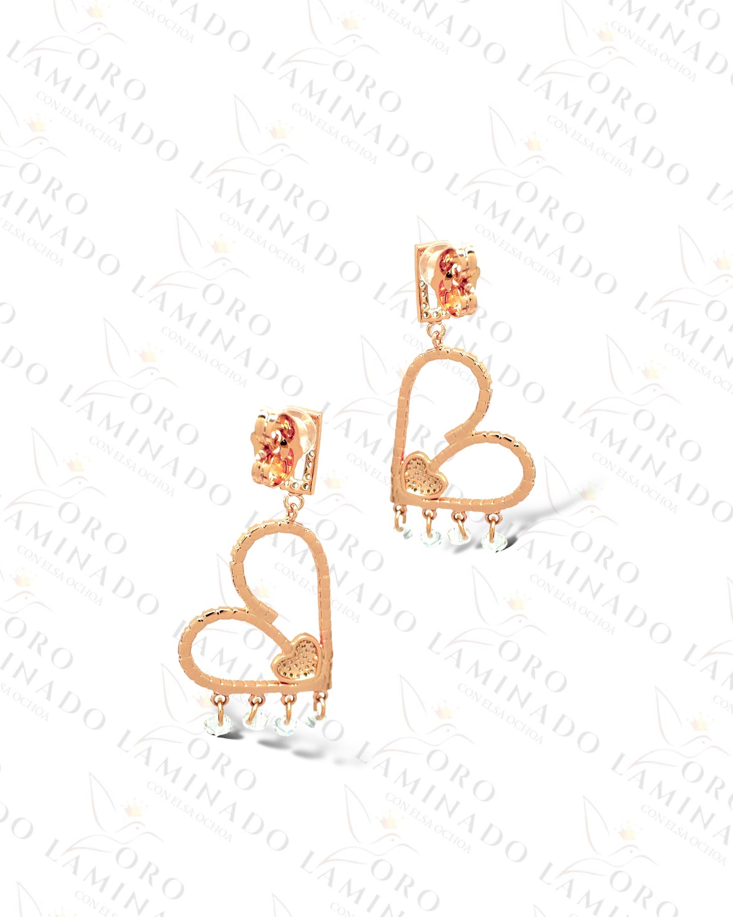 High Quality Rose Gold Heart Earrings Y172