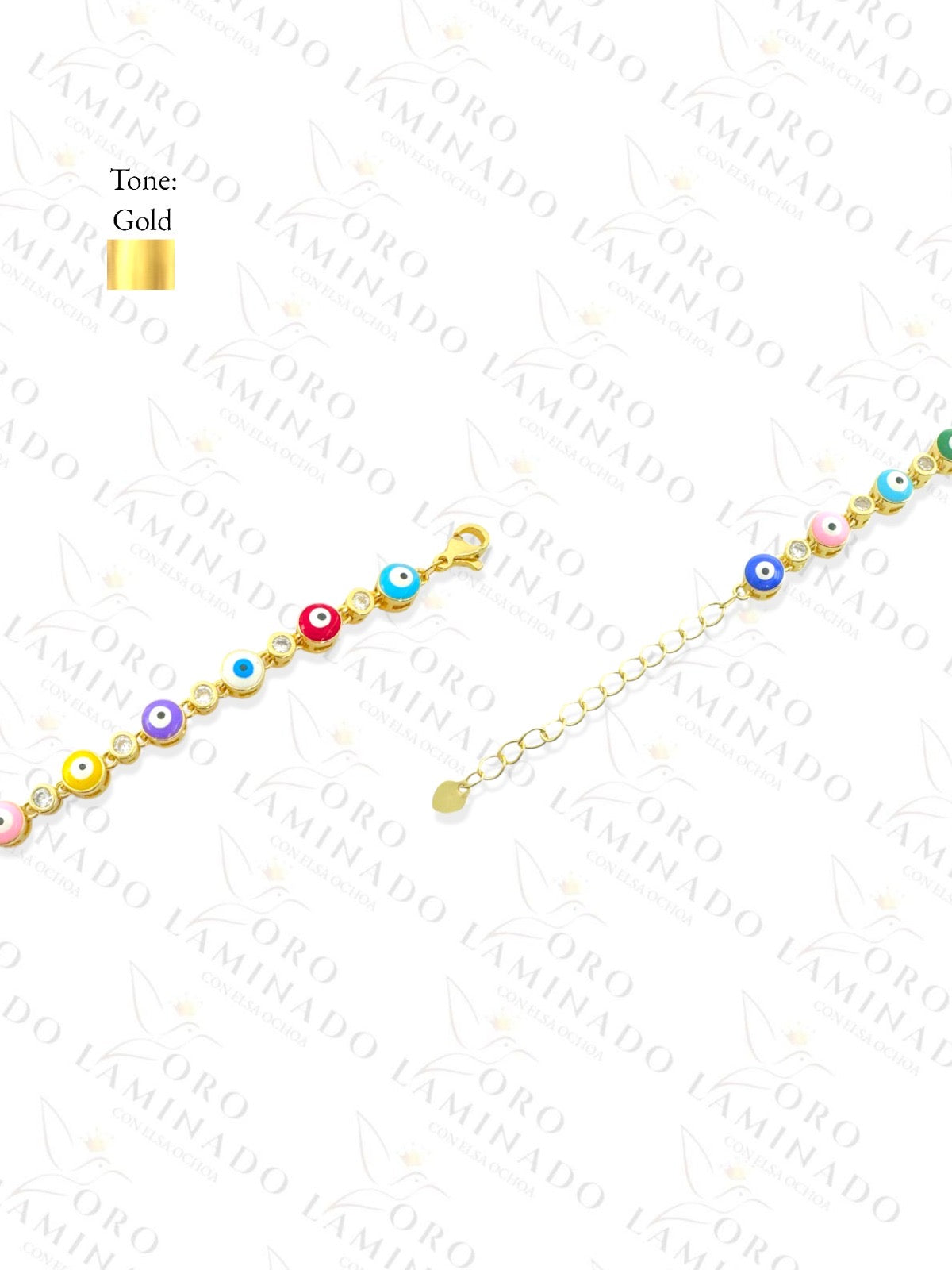 Gold Filled Multi-Color Round Eye Anklet R110