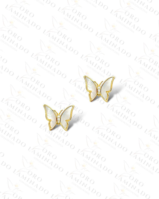 High Quality White Butterfly Earrings R292