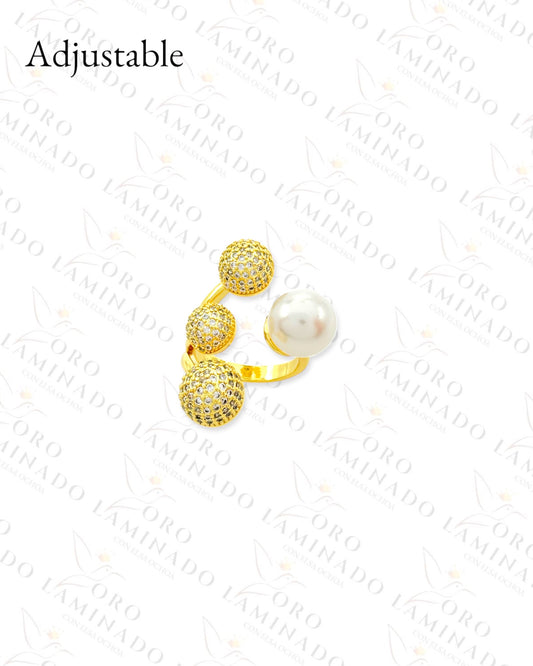 Adjustable Spheres Design Ring (Gold Filled) Y217