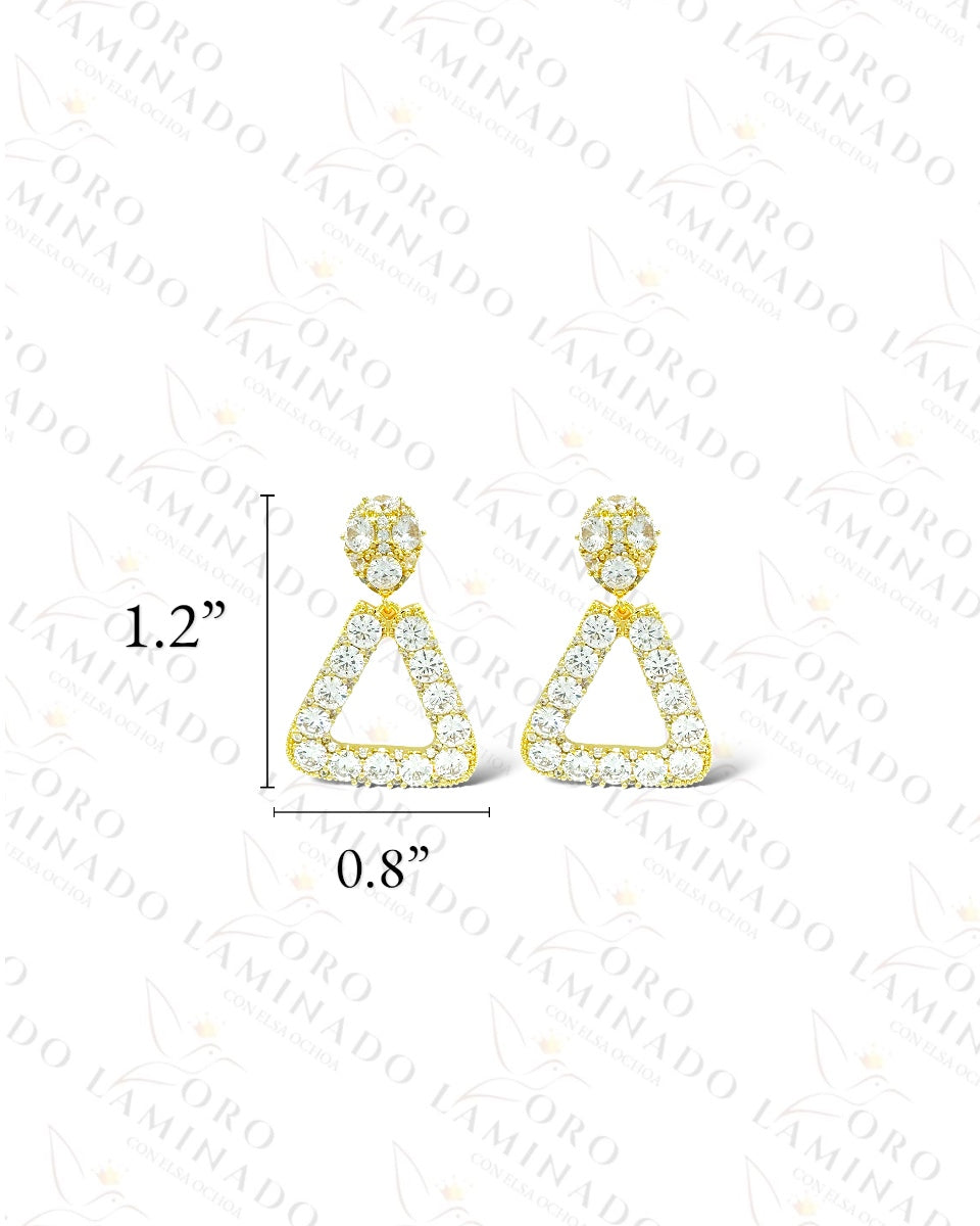 High Quality Sparkling Triangle Earrings  B454