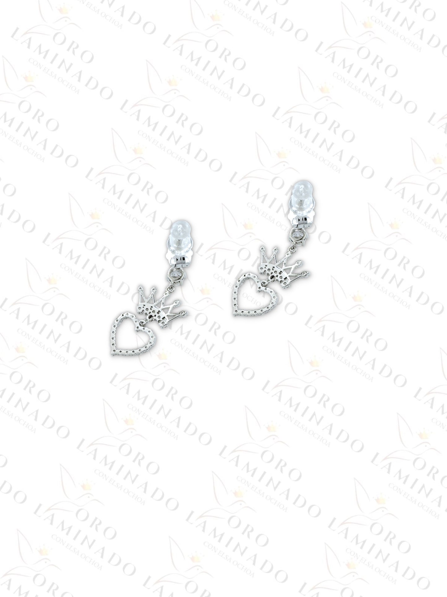 High Quality Heart with Crown Earrings G291