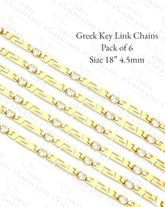 High Quality Greek Key Link Chains Pack of 6 Size 18” 4.5mm R127