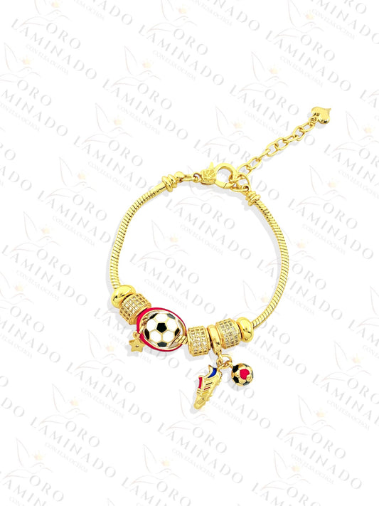 Soccer Ball Charm Bracelet (Gold Filled) B99