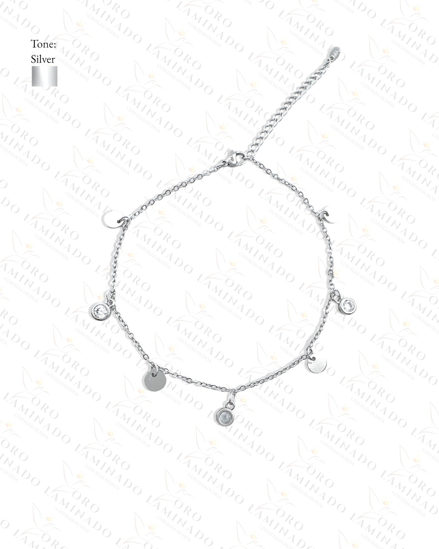 High Quality Silver Diamond Anklet Pack of 3 B416