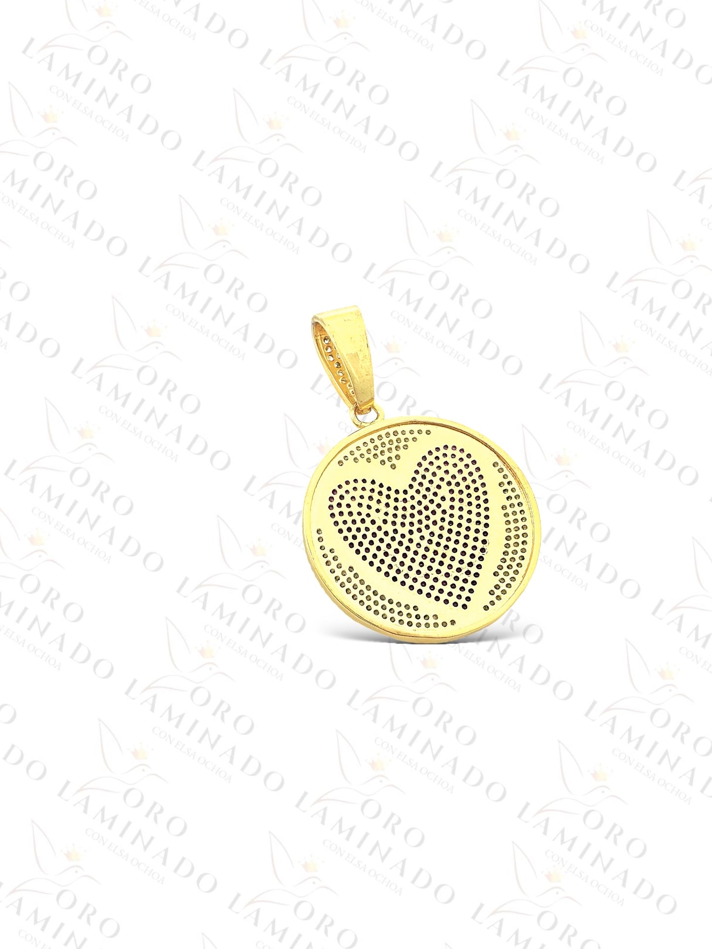 Gold Filled Purple Round Heart Pendant B128