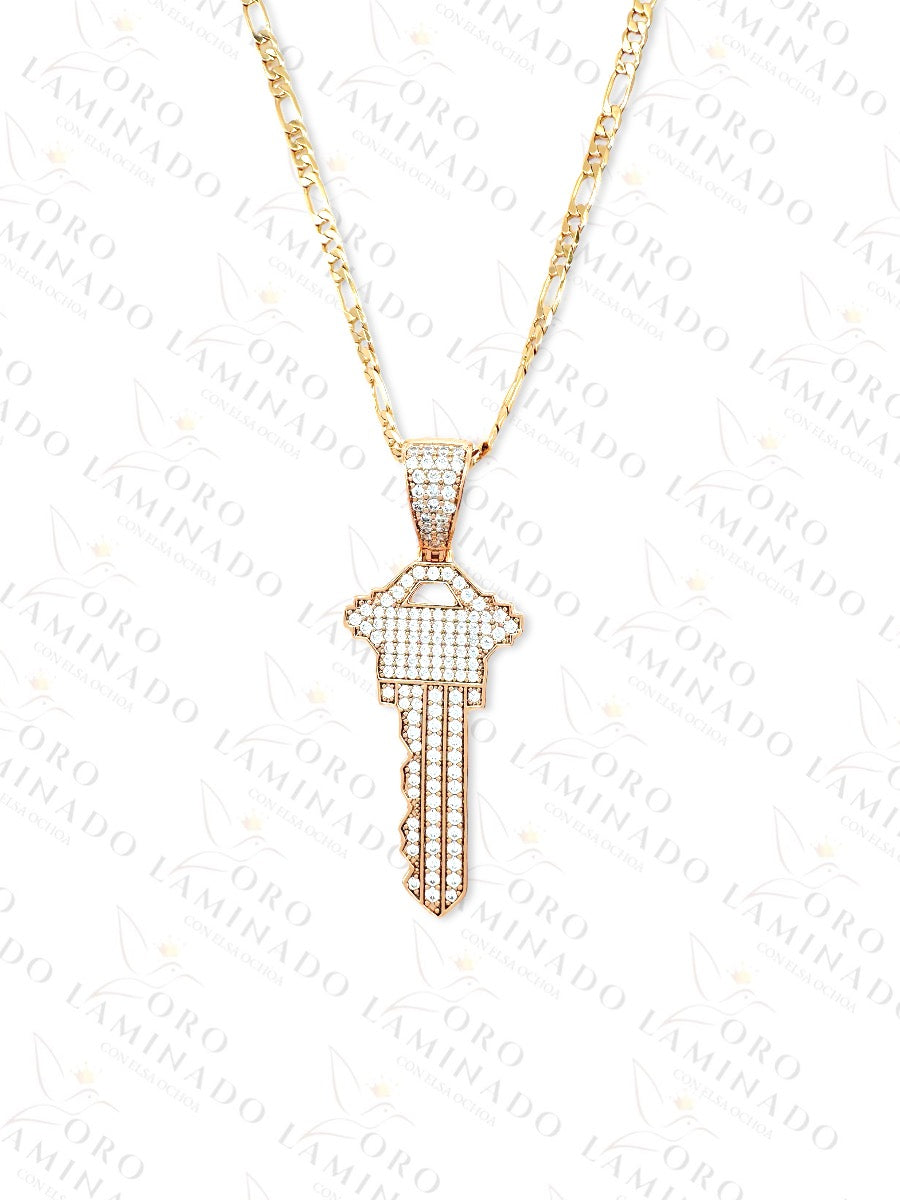 High Quality Diamond Key Necklace  R191