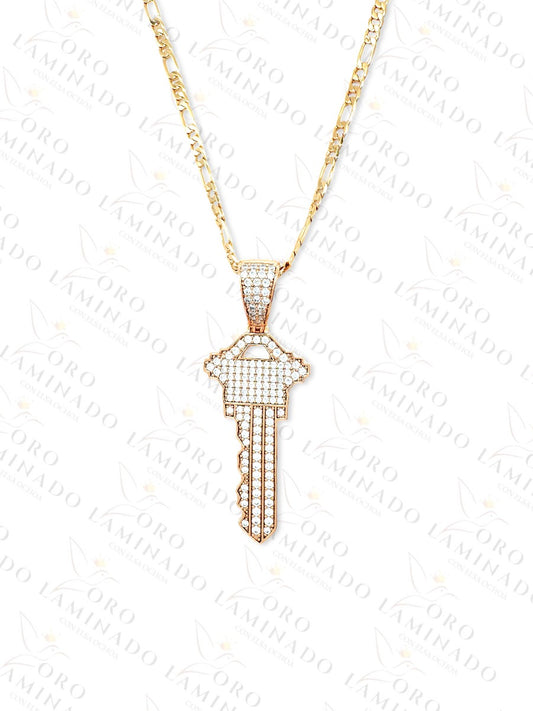 High Quality Diamond Key Necklace  R191