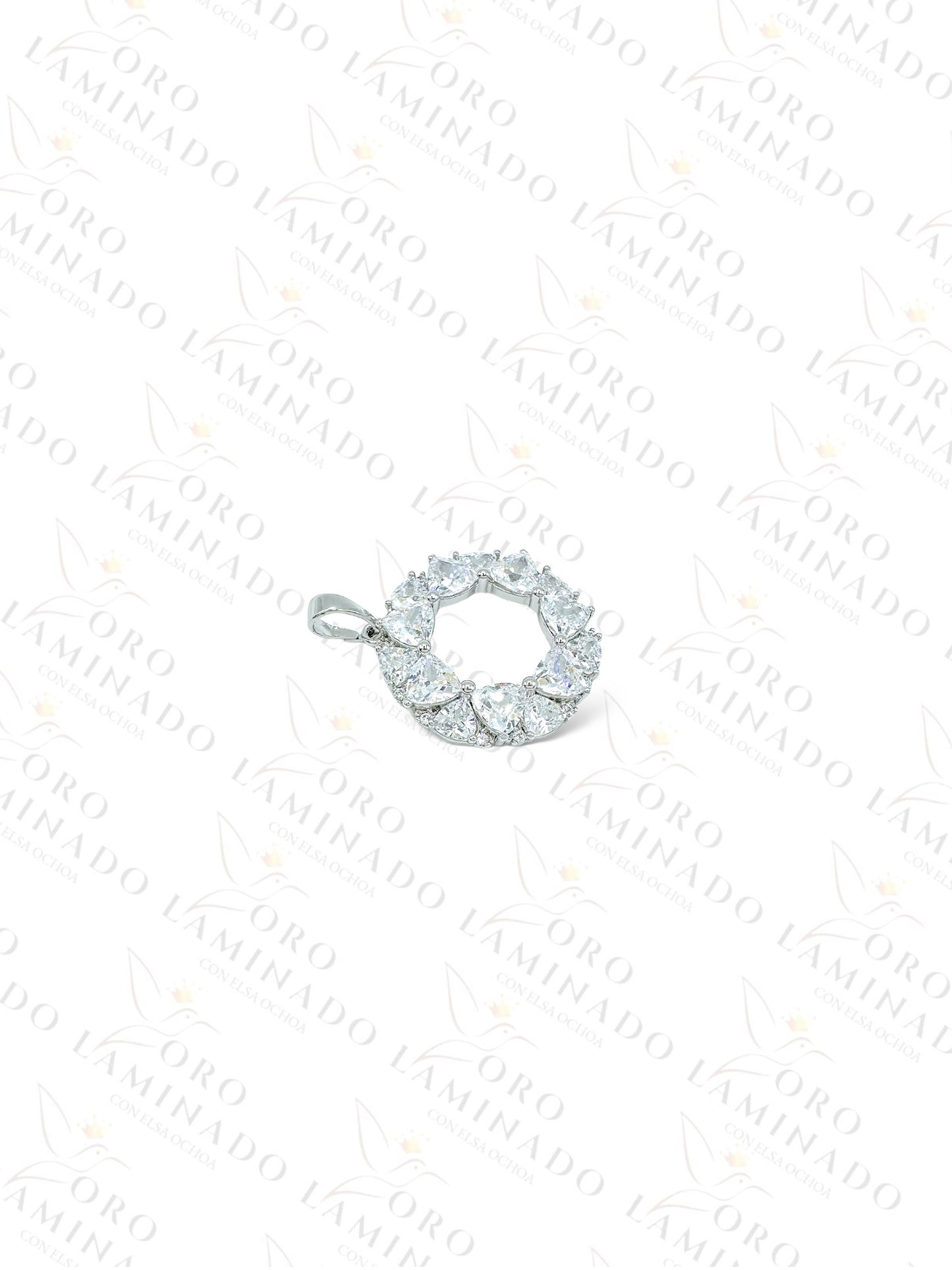 High Quality Silver Crystal Wreath  Pendant G390