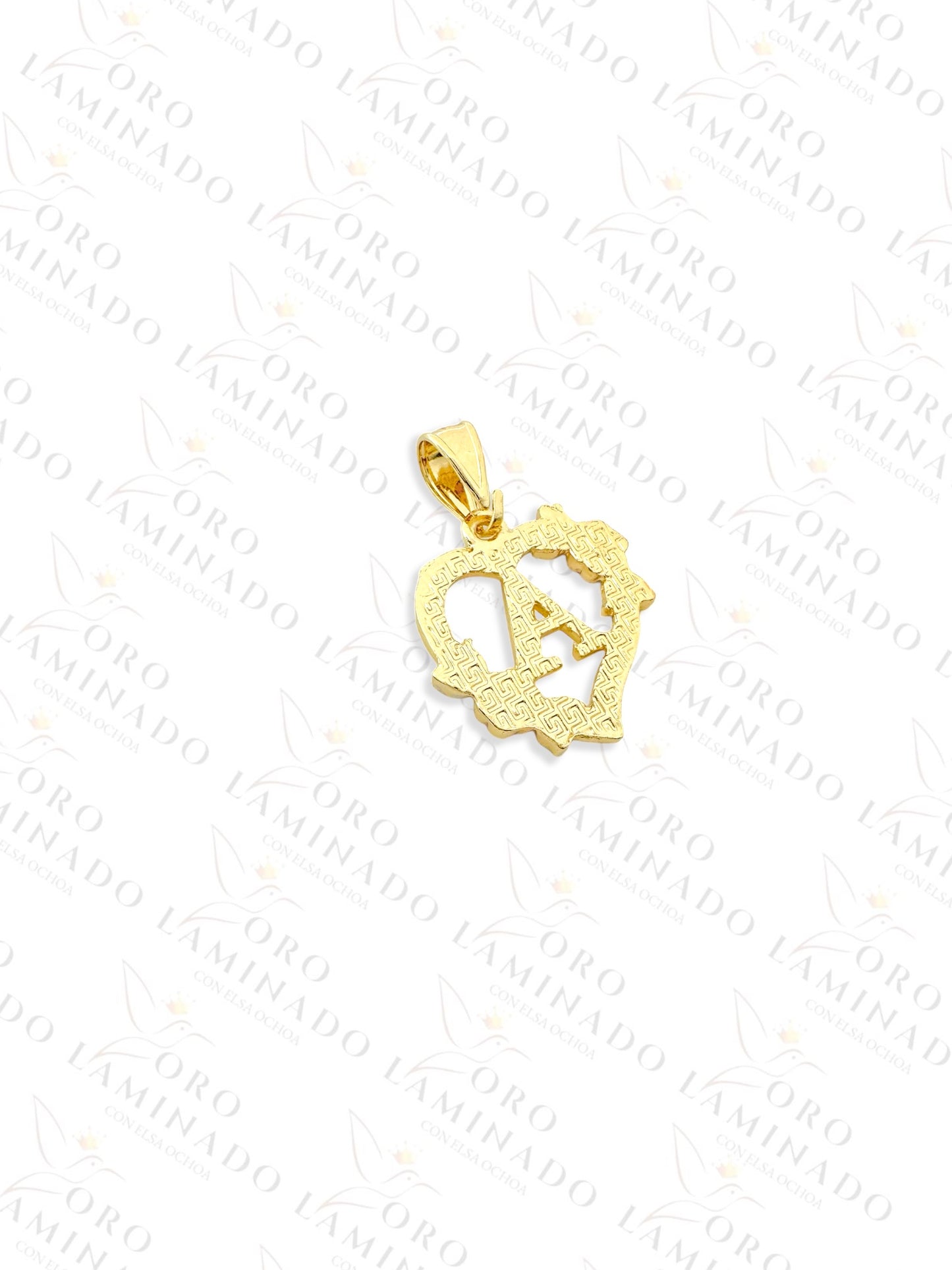 Three Tones Letter "A" Heart Pendant Y26