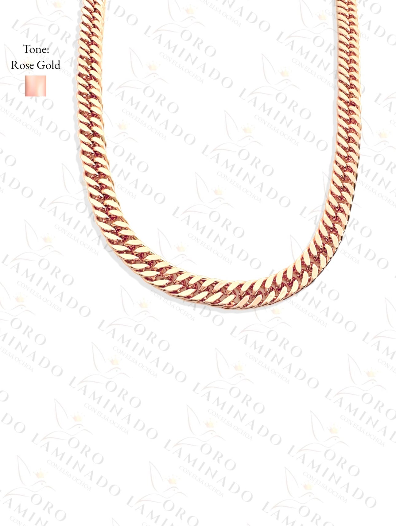 High Quality Rose Gold Closed Cuban Single Chain Size 20" 10mm Y189