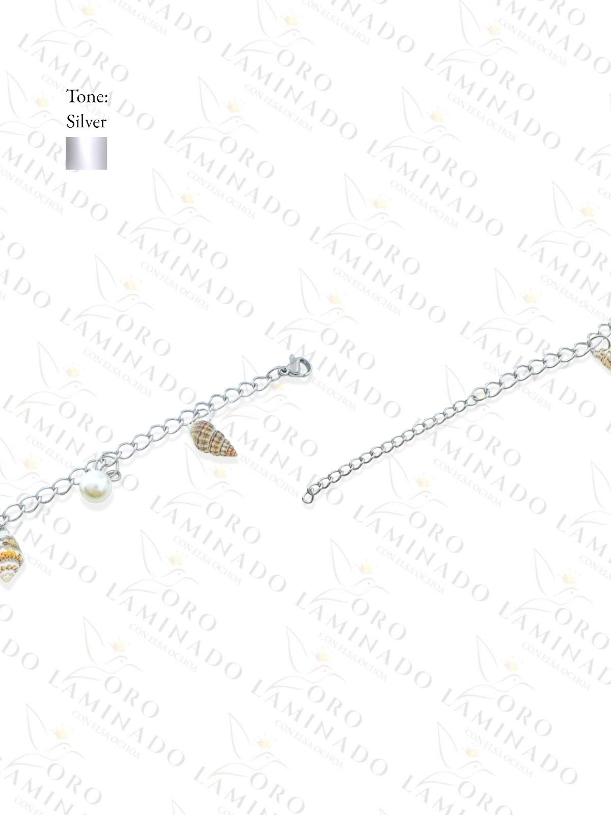 Stainless Steel Silver Shell Charm Anklet Y158