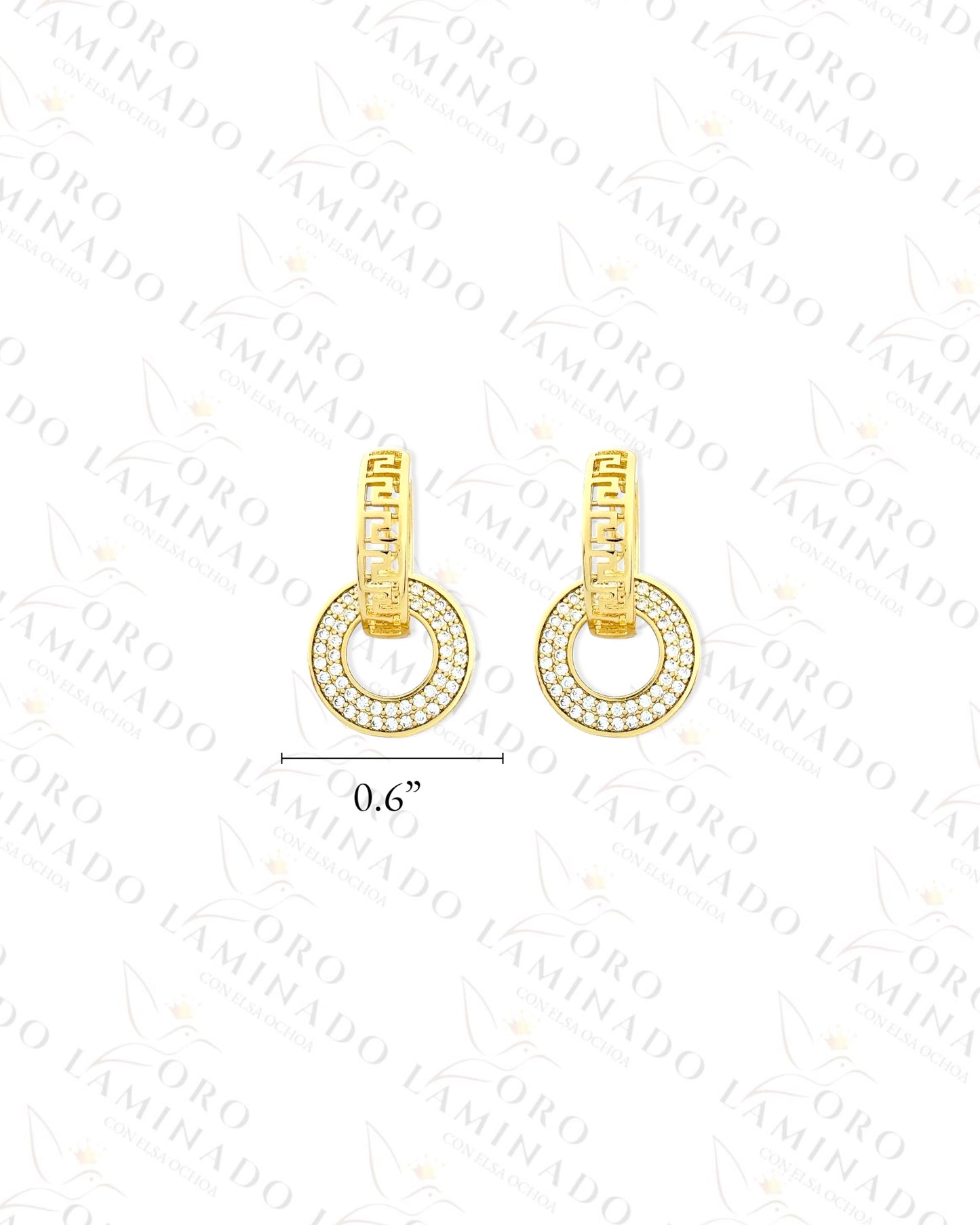 High Quality Greek Design Double Hoop Earrings (Gold Filled) R173