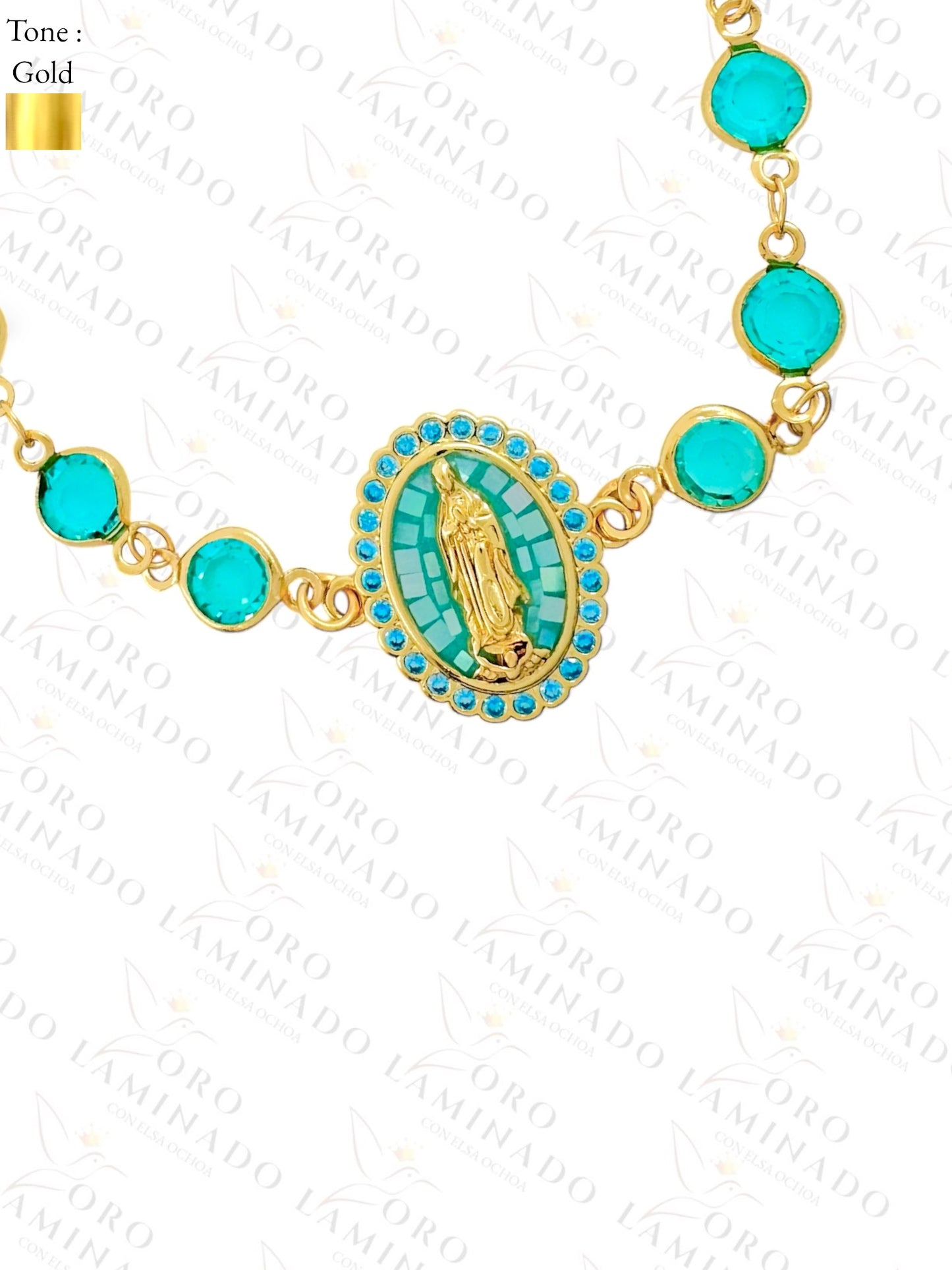 Teal virgin of guadalupe bracelet Y53