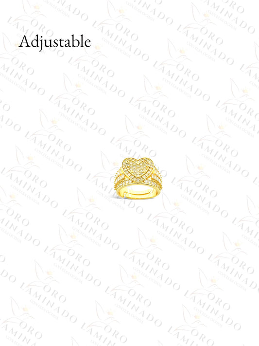 Gold Filled Heart Adjustable Ring (Gold Filled) B224