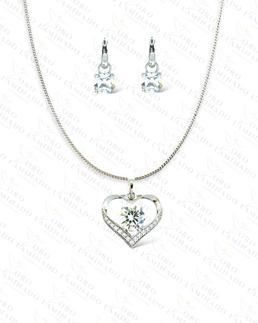 Exclusive High Quality Silver Heart Set G366