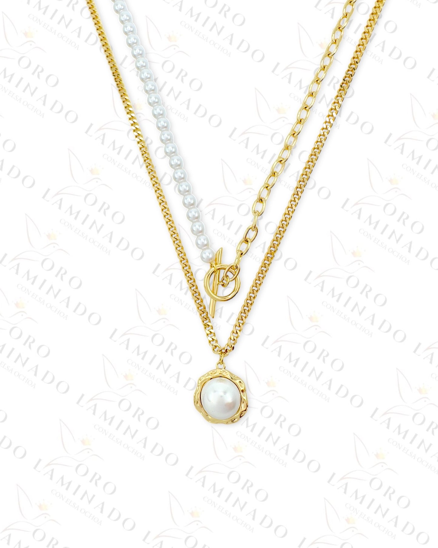 High Quality Double Chain Pearl Necklace (Gold Filled) G108