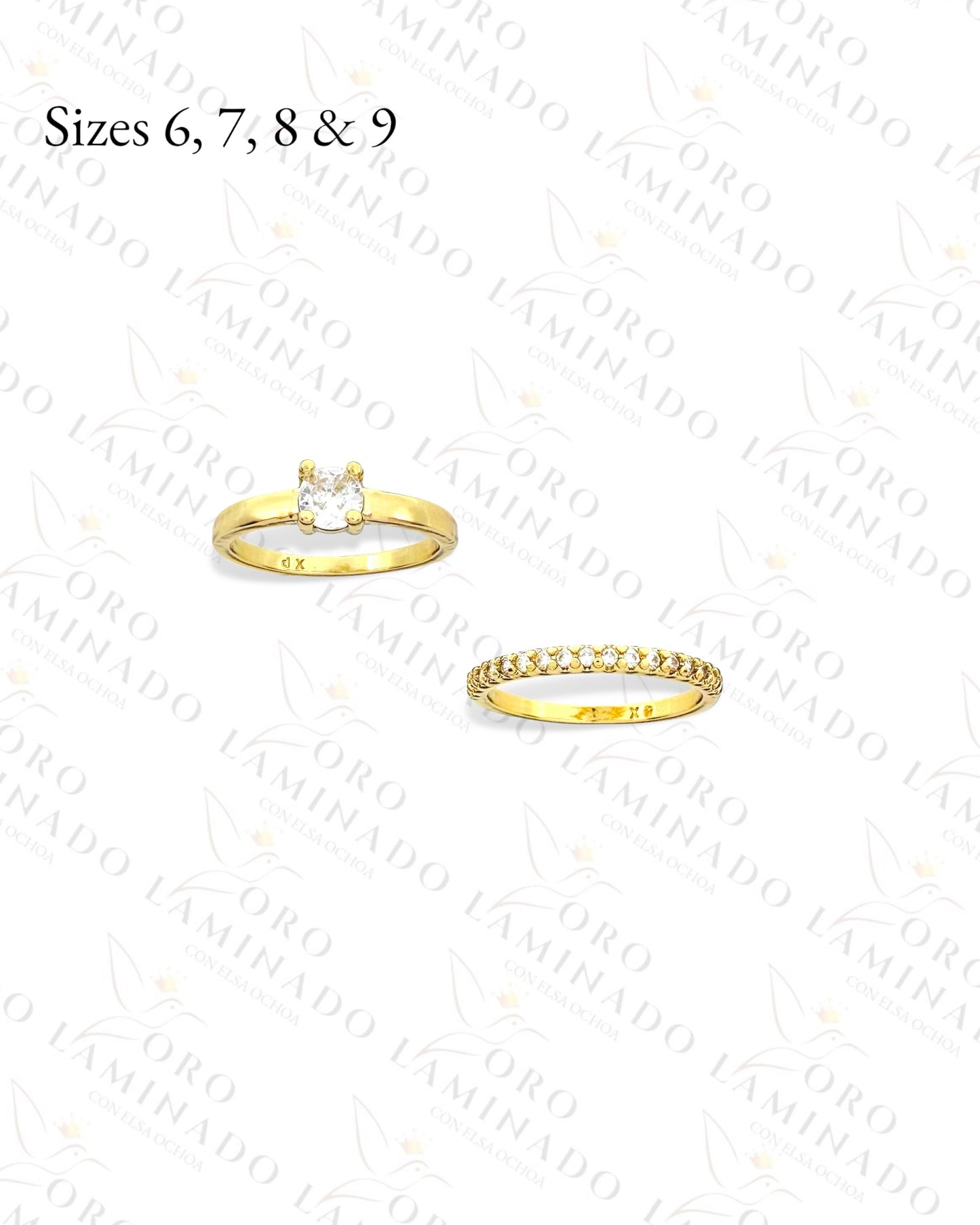 High Quality Marriage Crystal Ring Set (Gold Filled) G436
