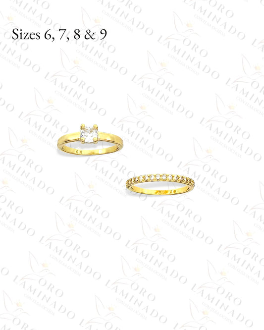 High Quality Marriage Crystal Ring Set (Gold Filled) G436