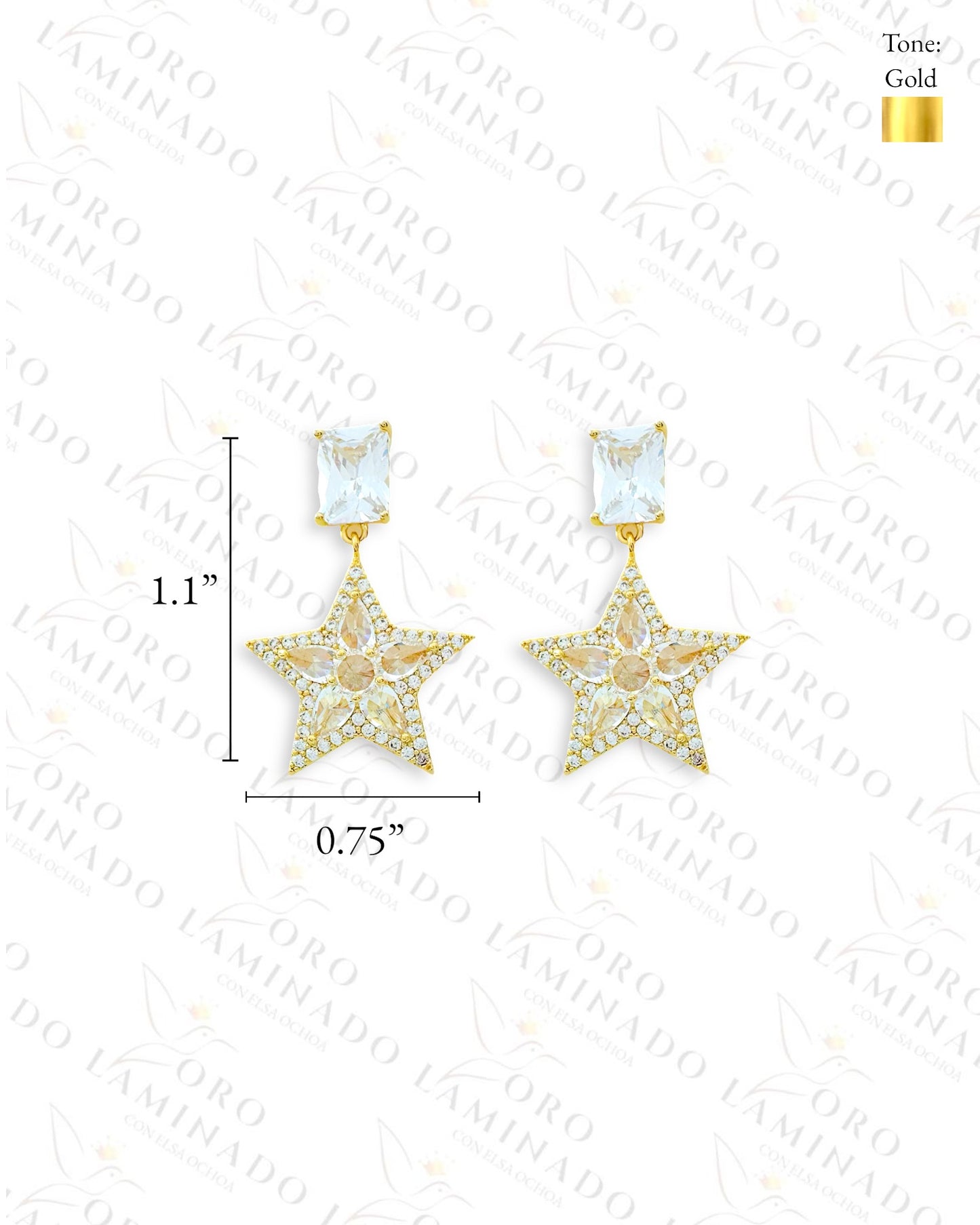 High Quality Crystal Star Earrings B433