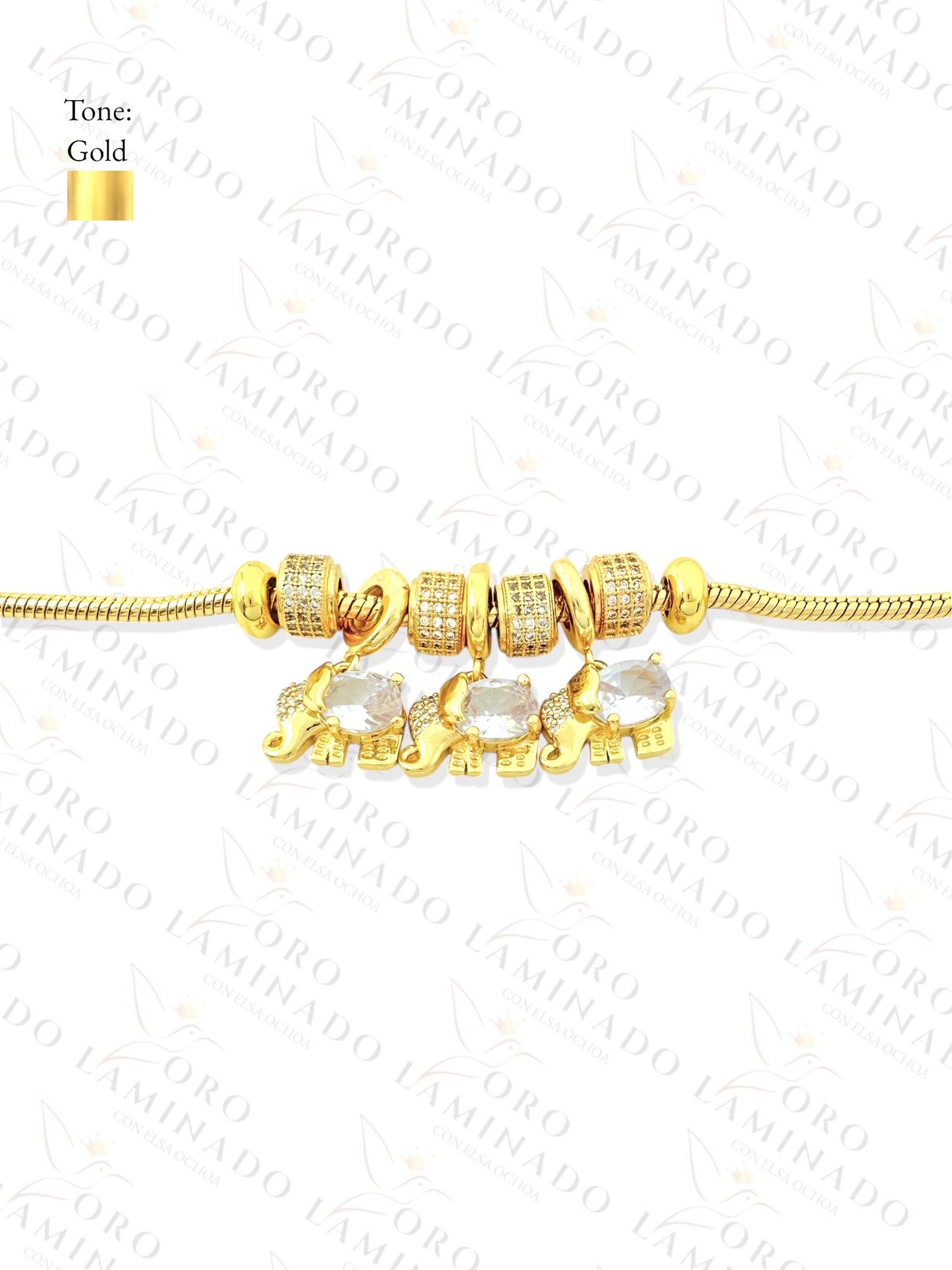 Elephant Charm Bracelet (Gold Filled) B94