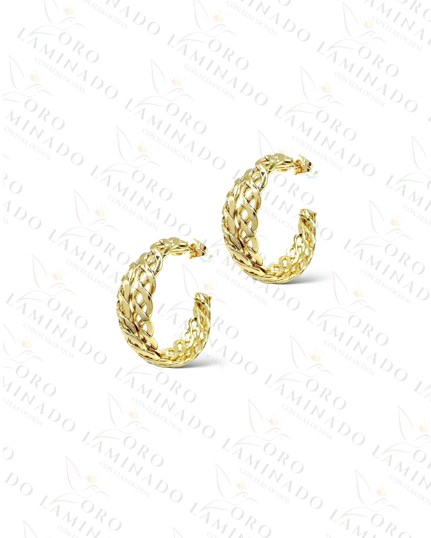 High Quality Crossed Hoop Earrings B65