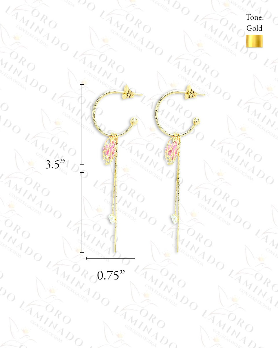 High Quality Rose Long Earrings G406