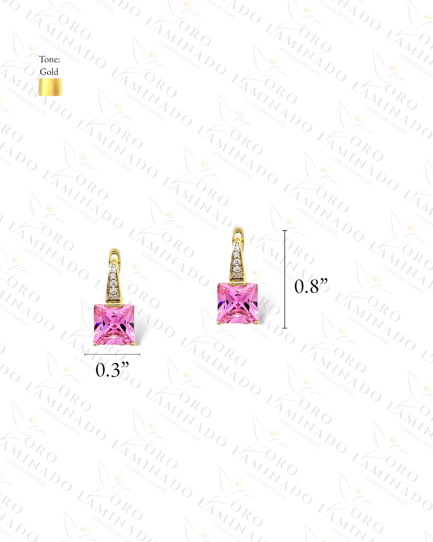 High Quality Pink Stone Earrings Y360