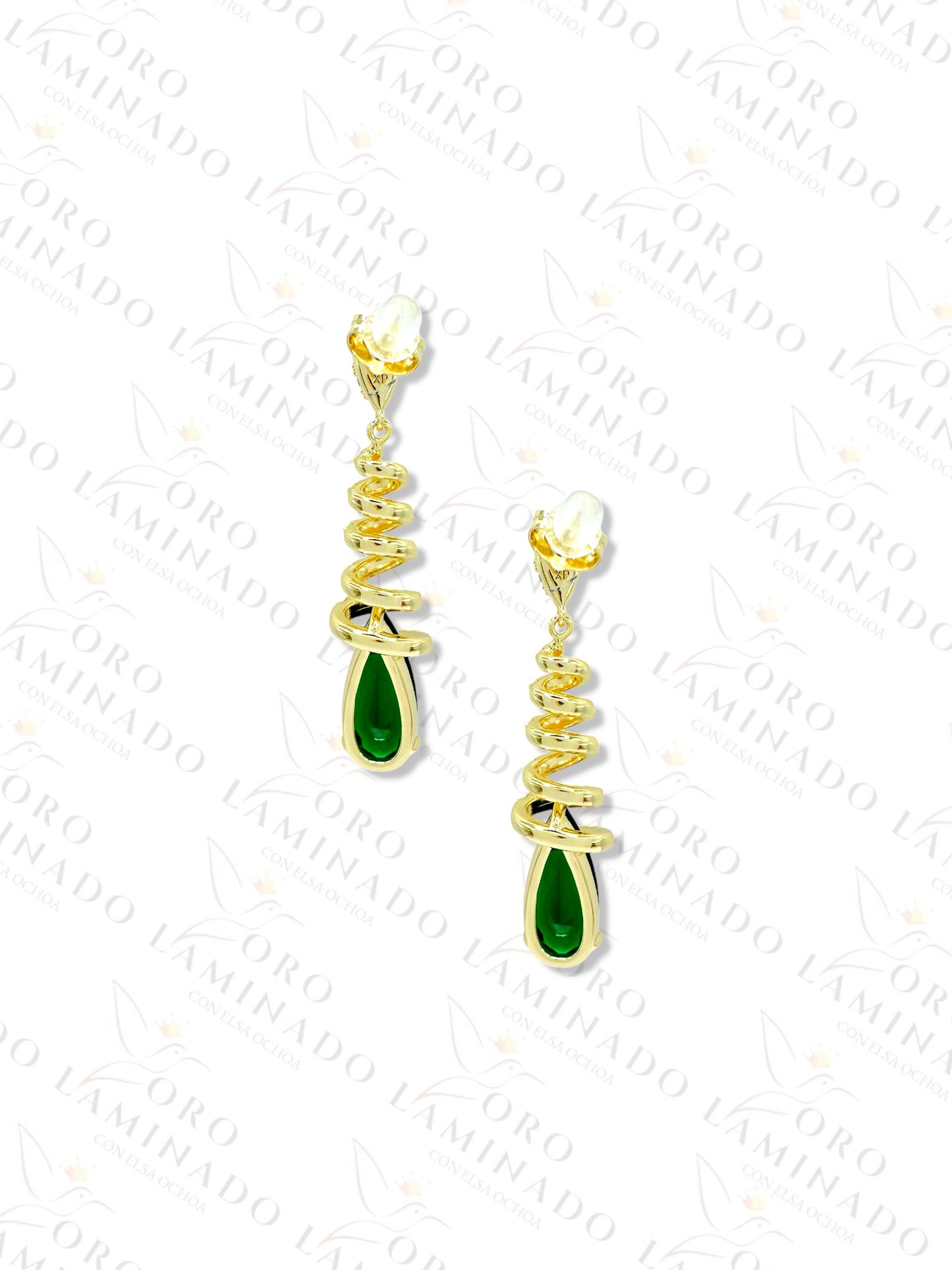 High Quality Green Swirled Earrings G232