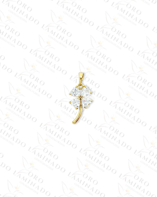 High Quality Gold Filled Crystal Clover Pendant G166