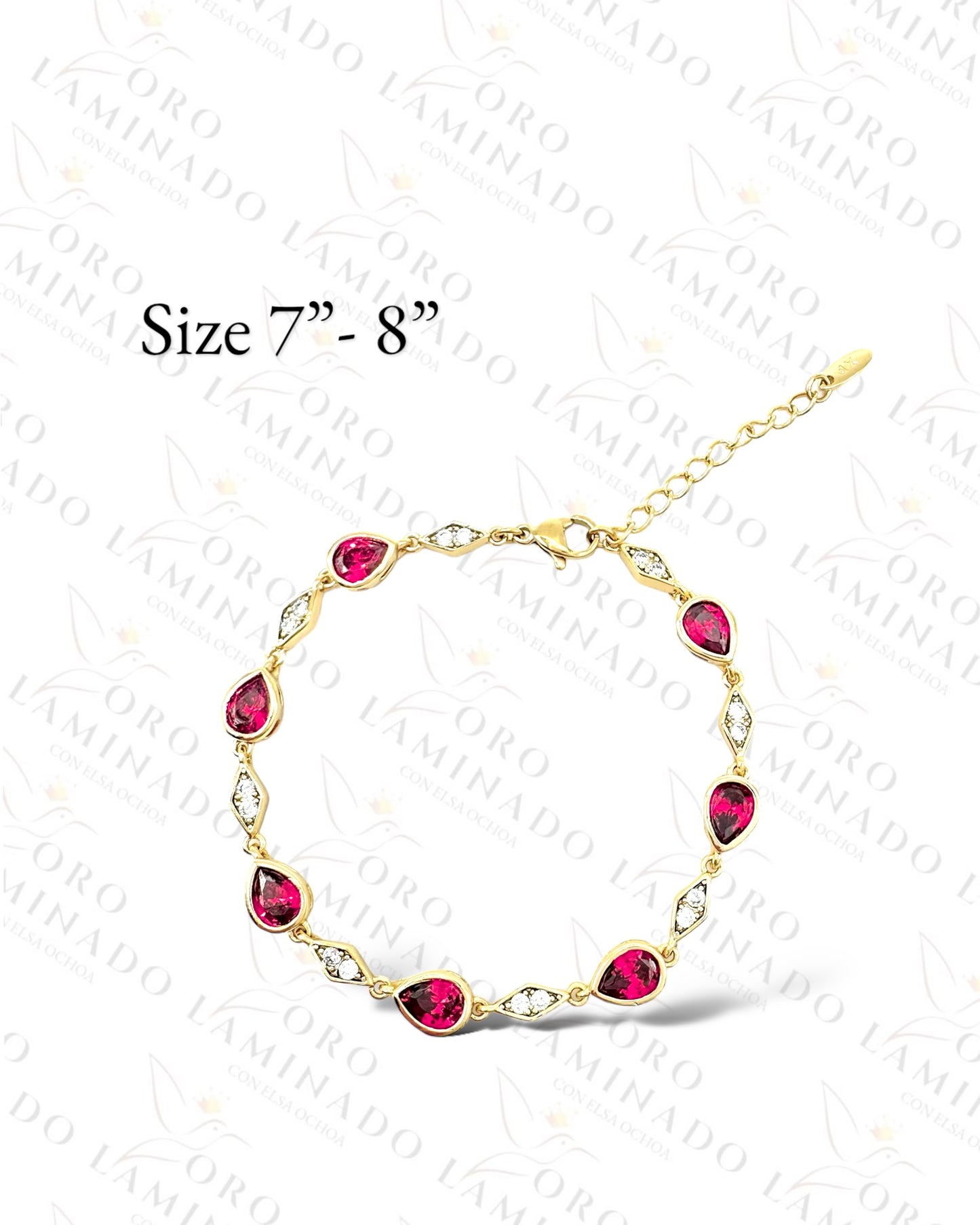 High Quality Red Crystal Drop Bracelet B391