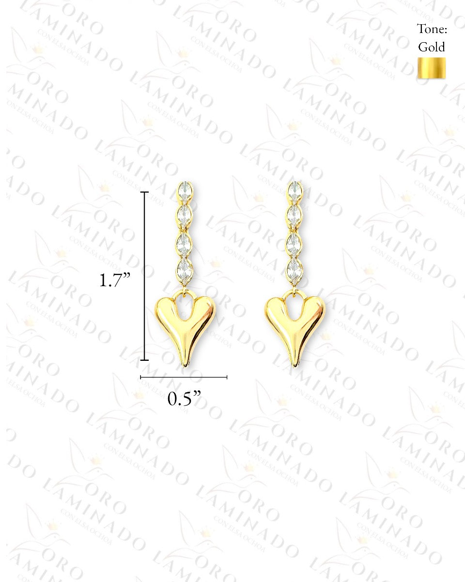 High Quality Long Heart Earrings C374