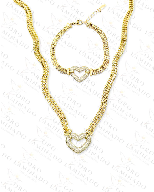 High Quality Gold Filled Heart Chain Set R265