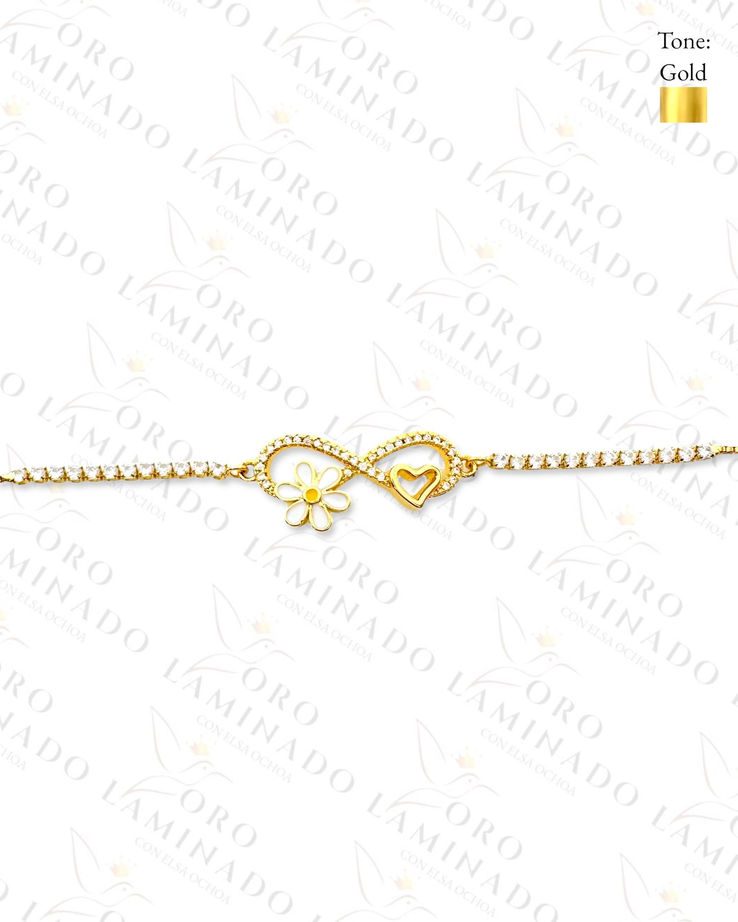 Gold Filled Sparkling Infinity Adjustable Bracelet B285