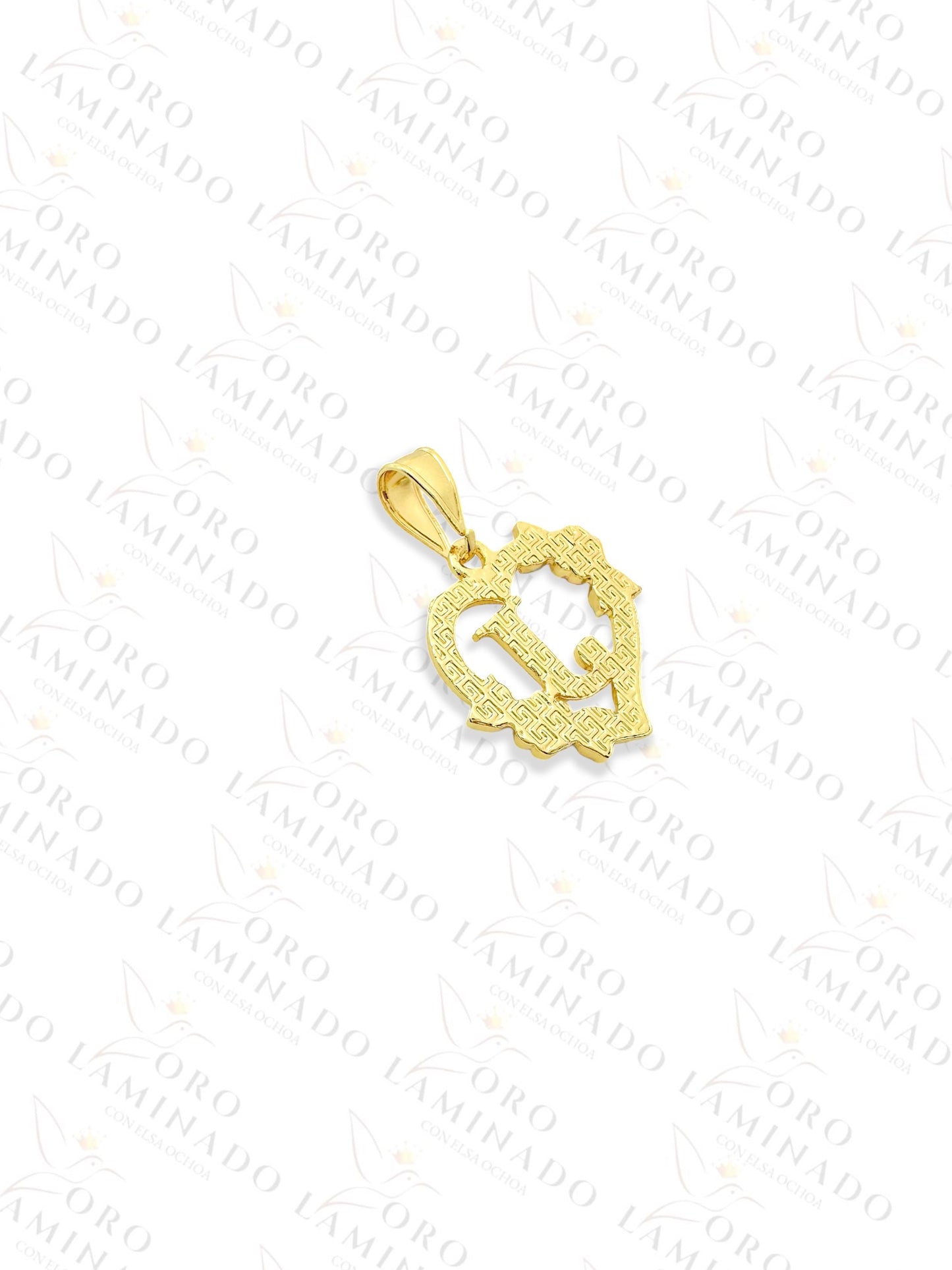 Gold Filled Three Tones Letter "J" Heart Pendant Y27