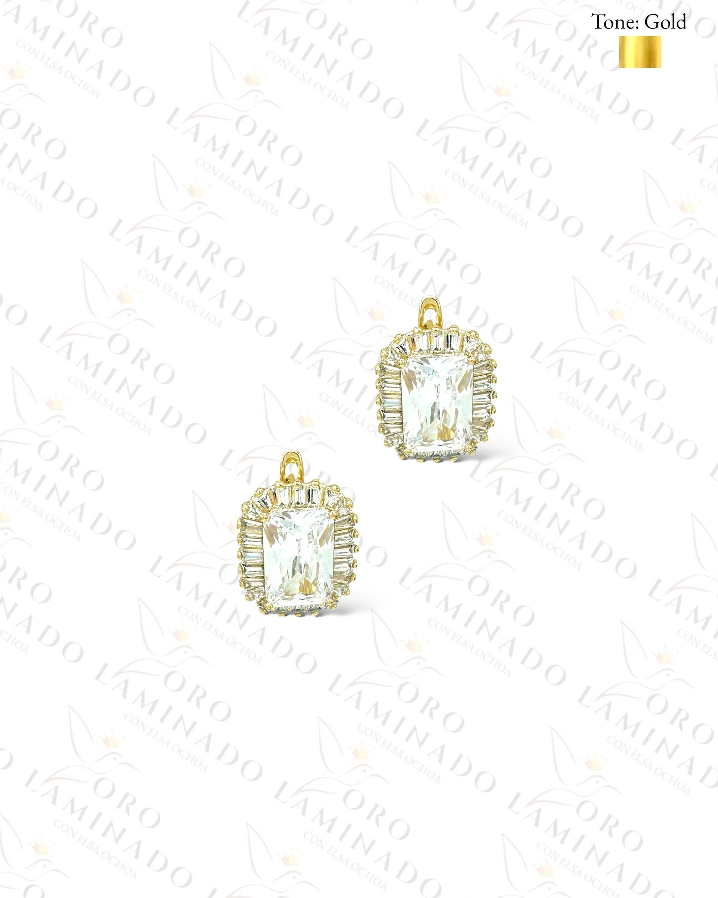 High Quality Crystal Square Hoop Earrings  B469