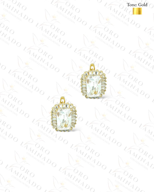 High Quality Crystal Square Hoop Earrings  B469