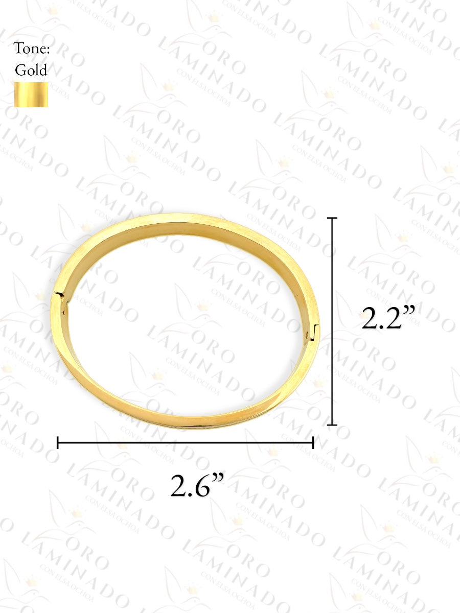 Stainless Steel Roman Numerals Bangle Bracelet R402