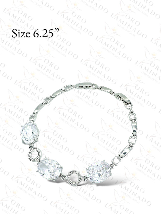 High Quality Silver Clear Stone Bracelet B409