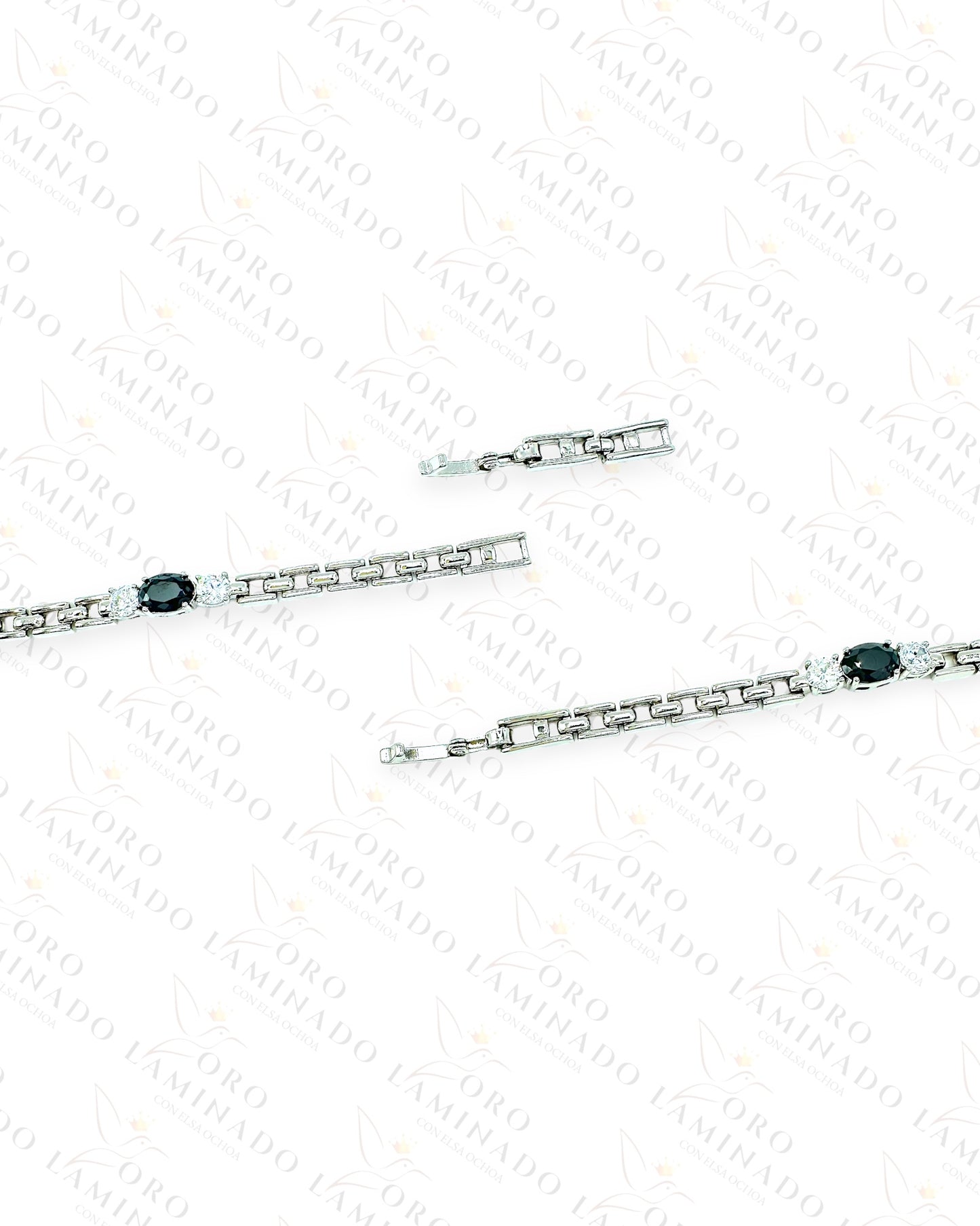 High Quality Silver Black Stones Bracelet C82