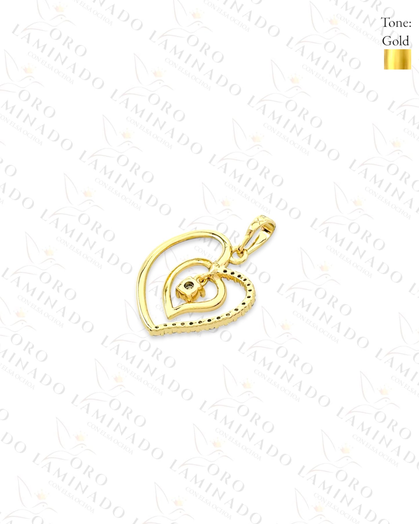 High Quality Sparkling Double Heart Pendant (Gold Filled) Y251