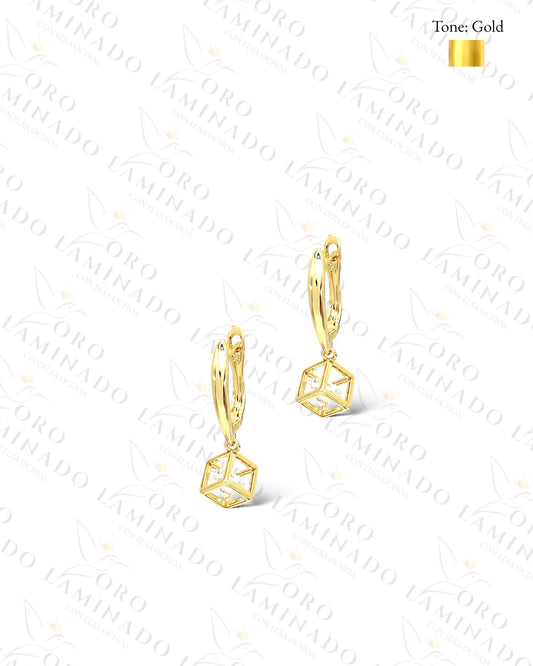 High Quality Golden Cube Earrings  B445