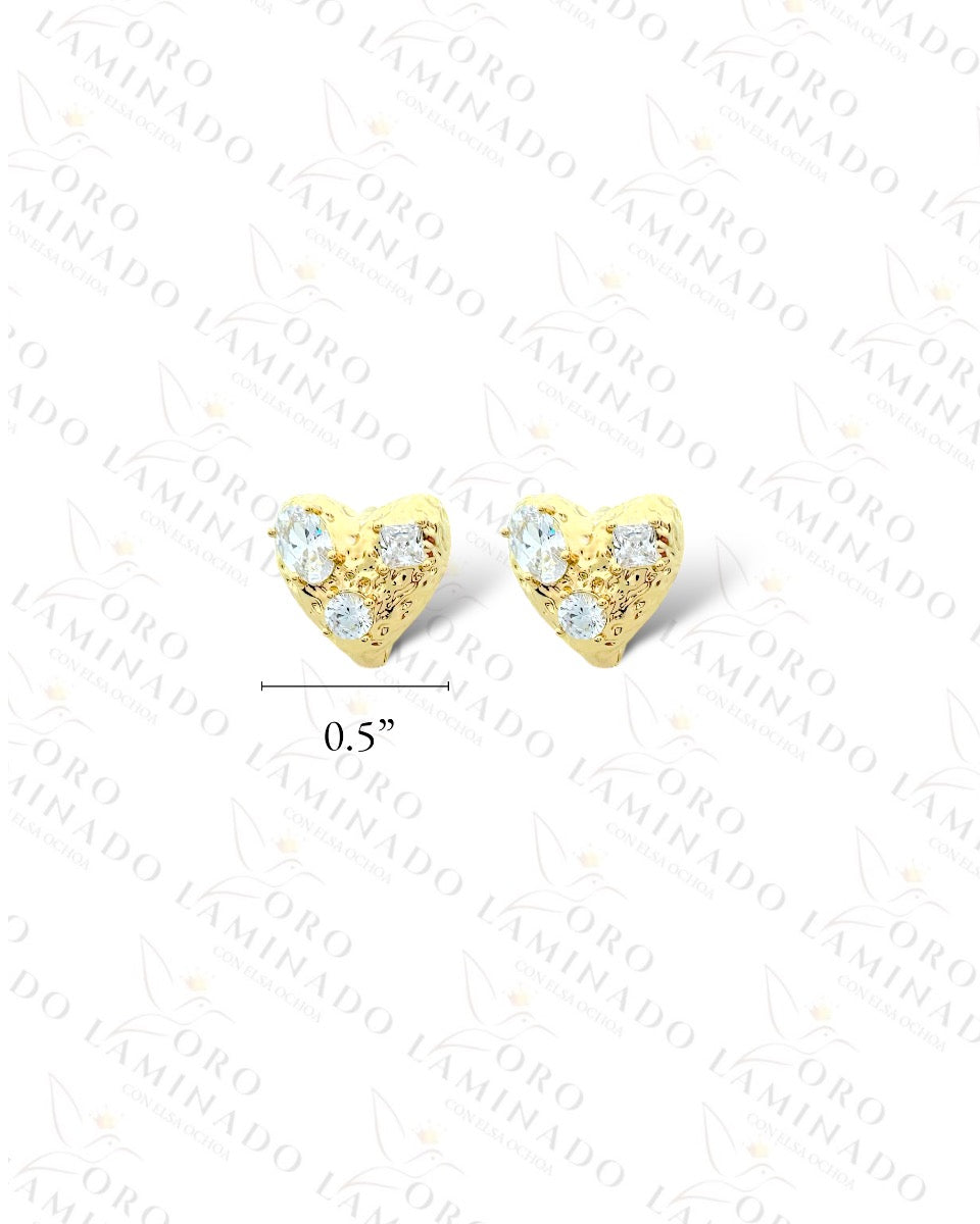 High Quality Textured Heart Hoop Earrings R382