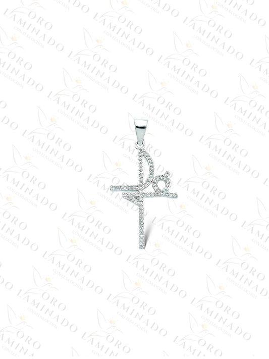 High Quality Silver “Fe” Cross Pendant G402