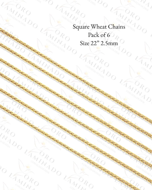 High Quality Square Wheat Chains Pack of 6 m Size 22” 2.5mm C329