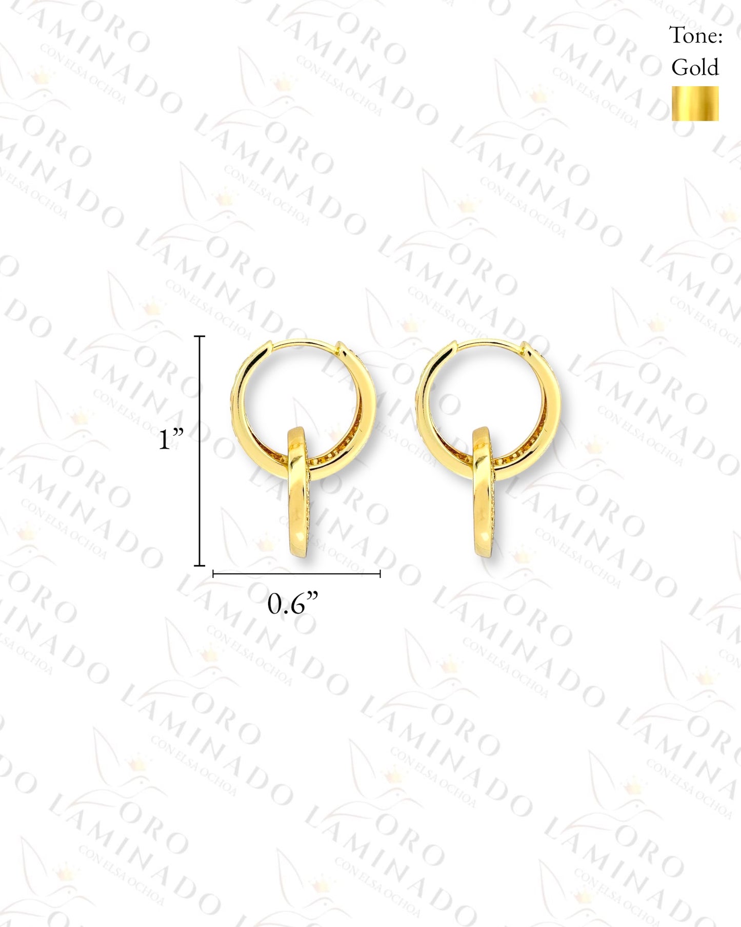 High Quality Greek Design Double Hoop Earrings (Gold Filled) R173