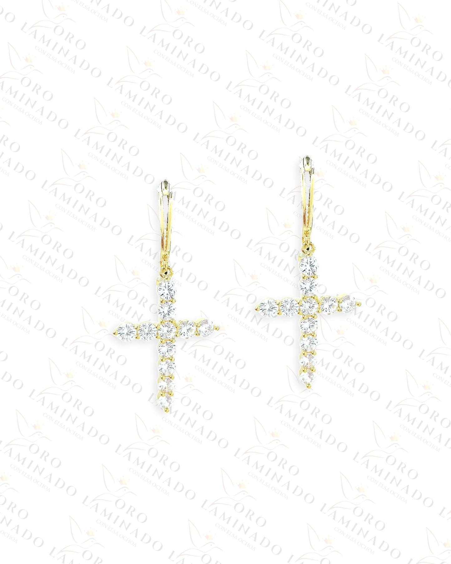 High Quality Diamond Cross Earrings C424