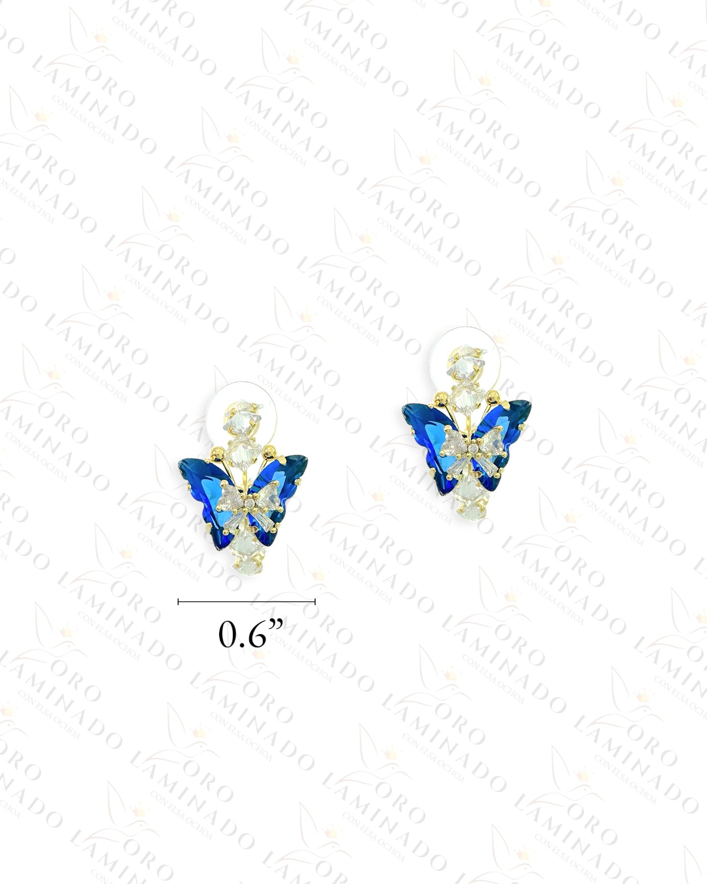 High Quality Blue Butterfly Earrings B177